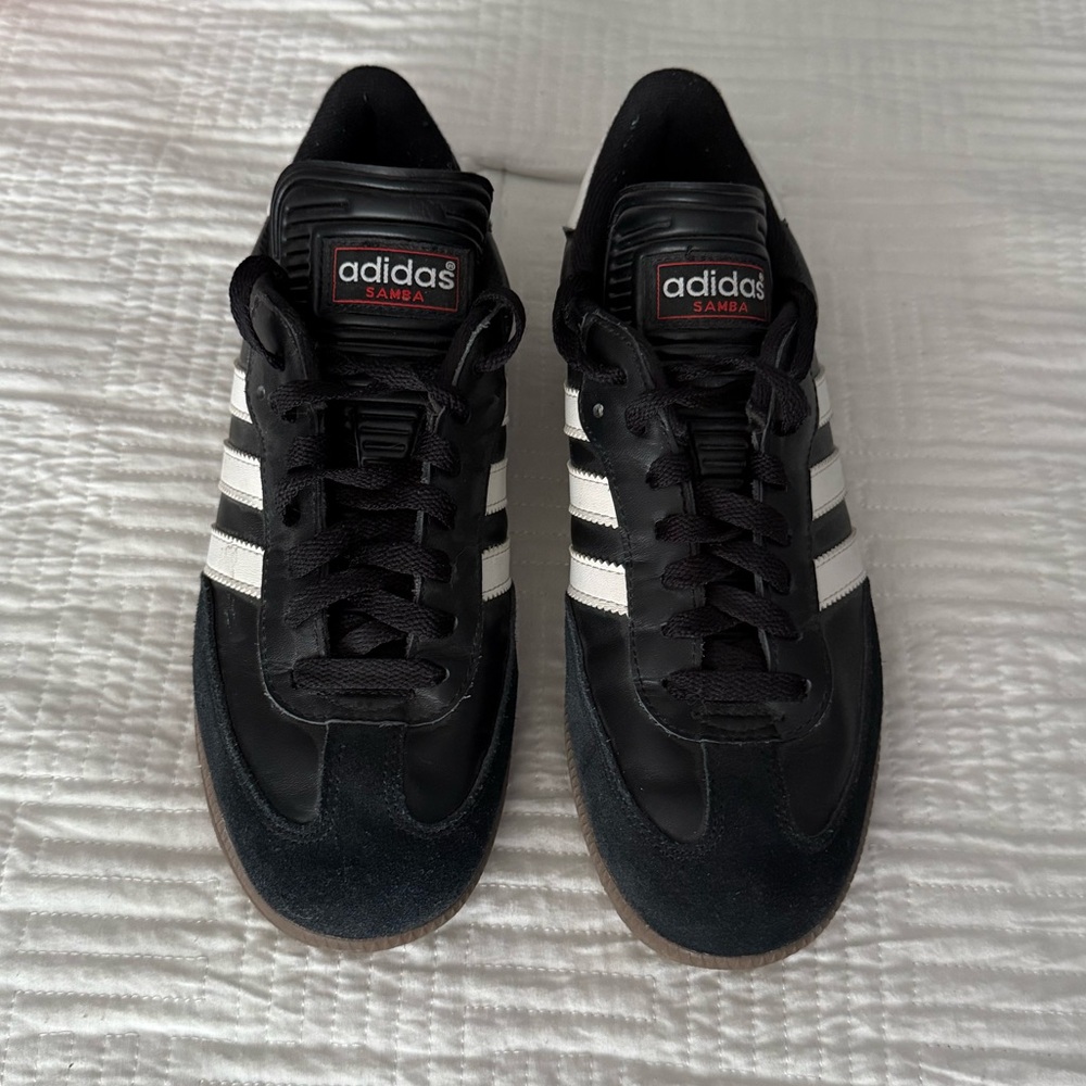 Adidas Men's Black and White Samba Sneakers, Size 7 LIKE NEW